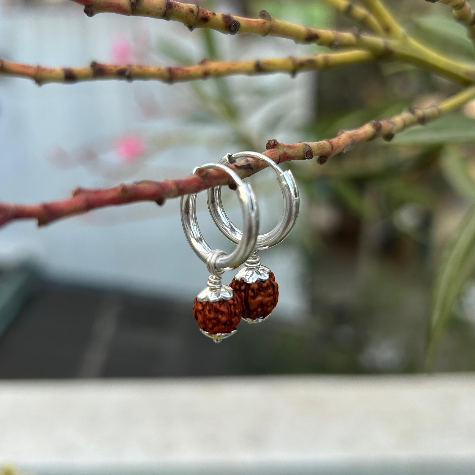 Rudraksha hoop hanging 